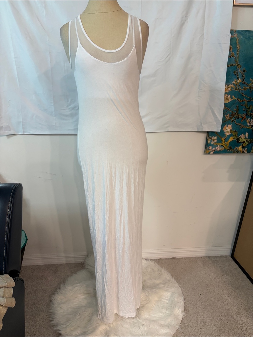 Sophisticated Anatomie White Double-Strap Maxi Dress